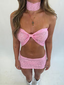 Pink Sequin Bow Top