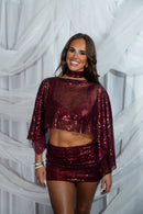 Burgundy Luxe Cape Co-ord