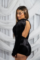 Black Velvet Romper